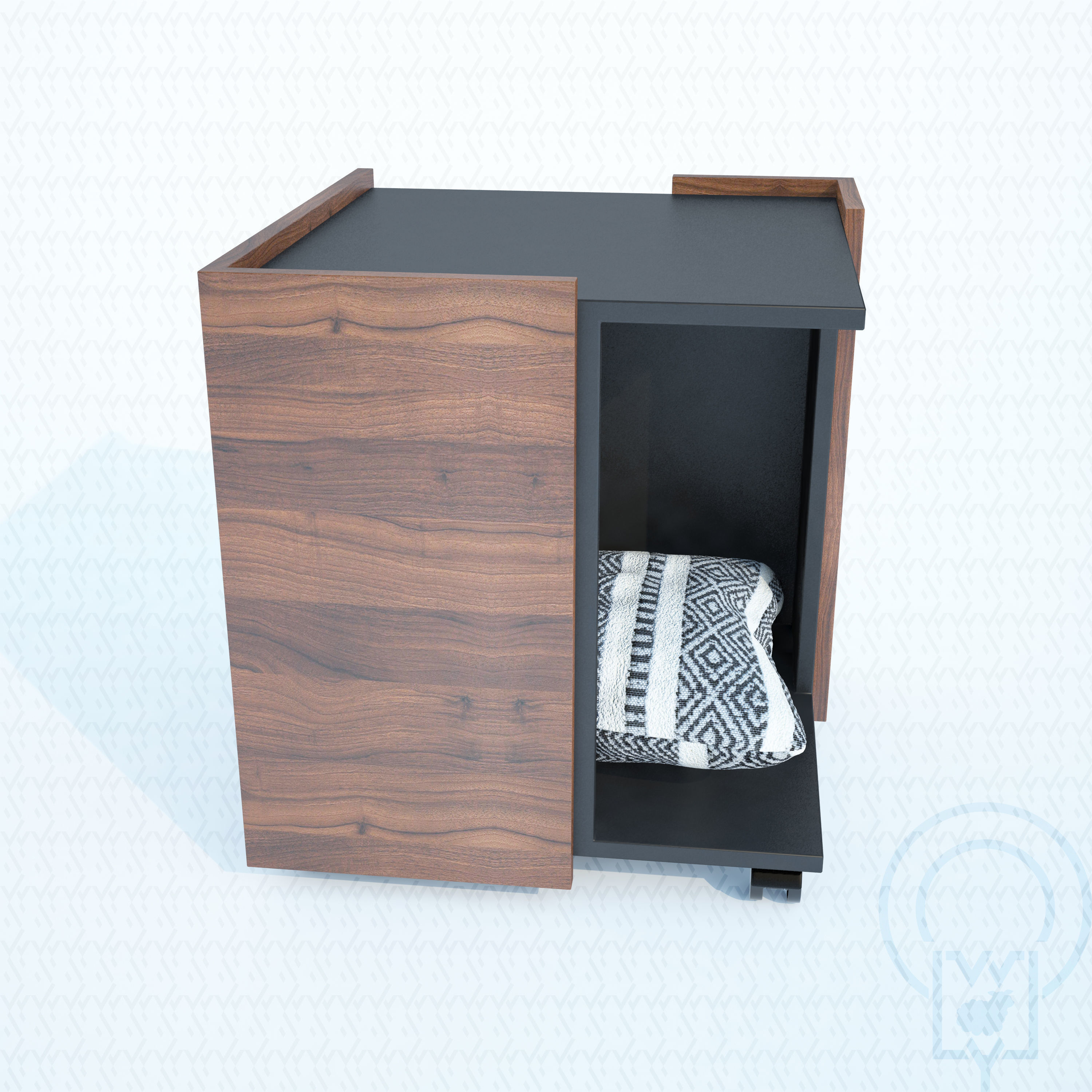 Corner pet House Low-poly 3D model_14