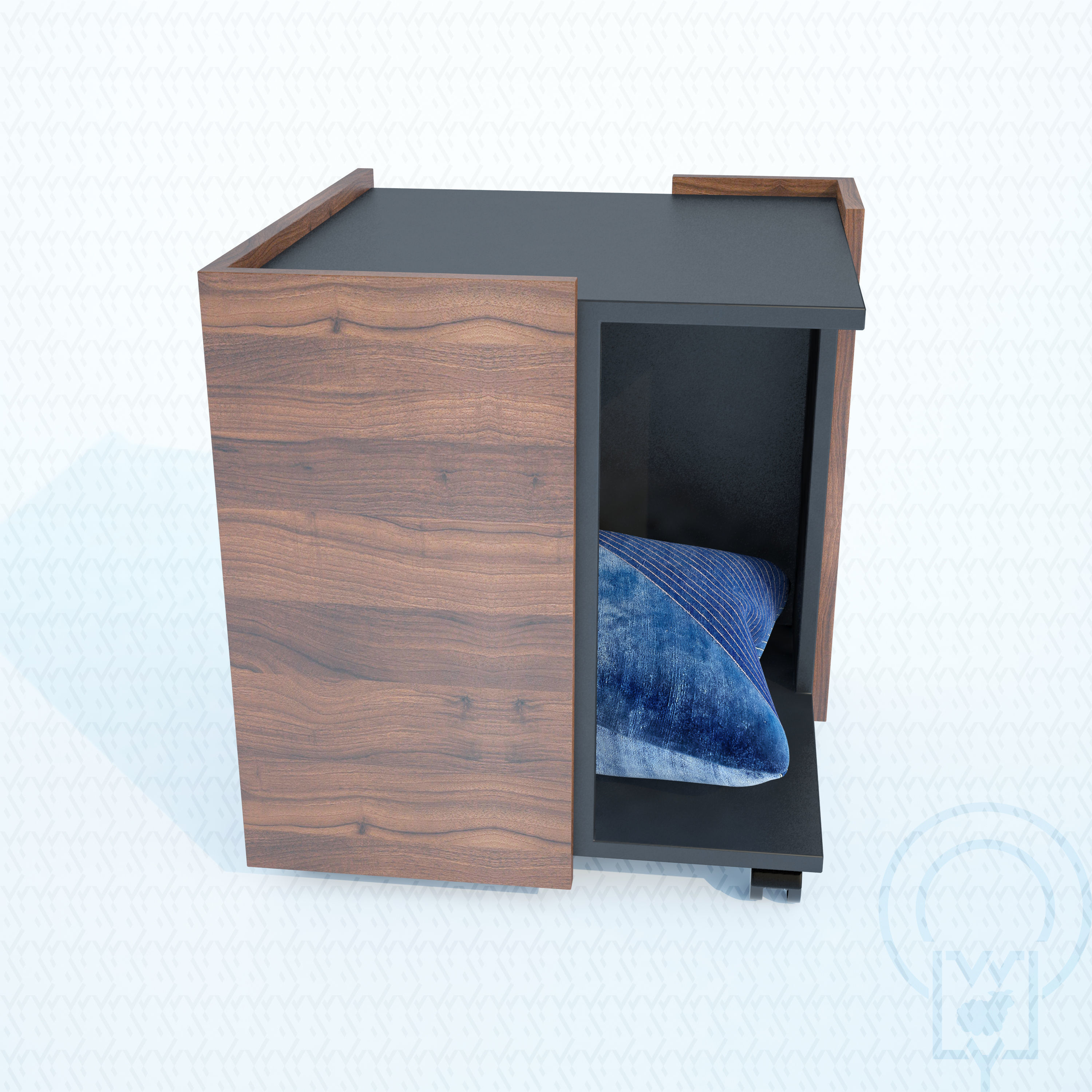 Corner pet House Low-poly 3D model_9