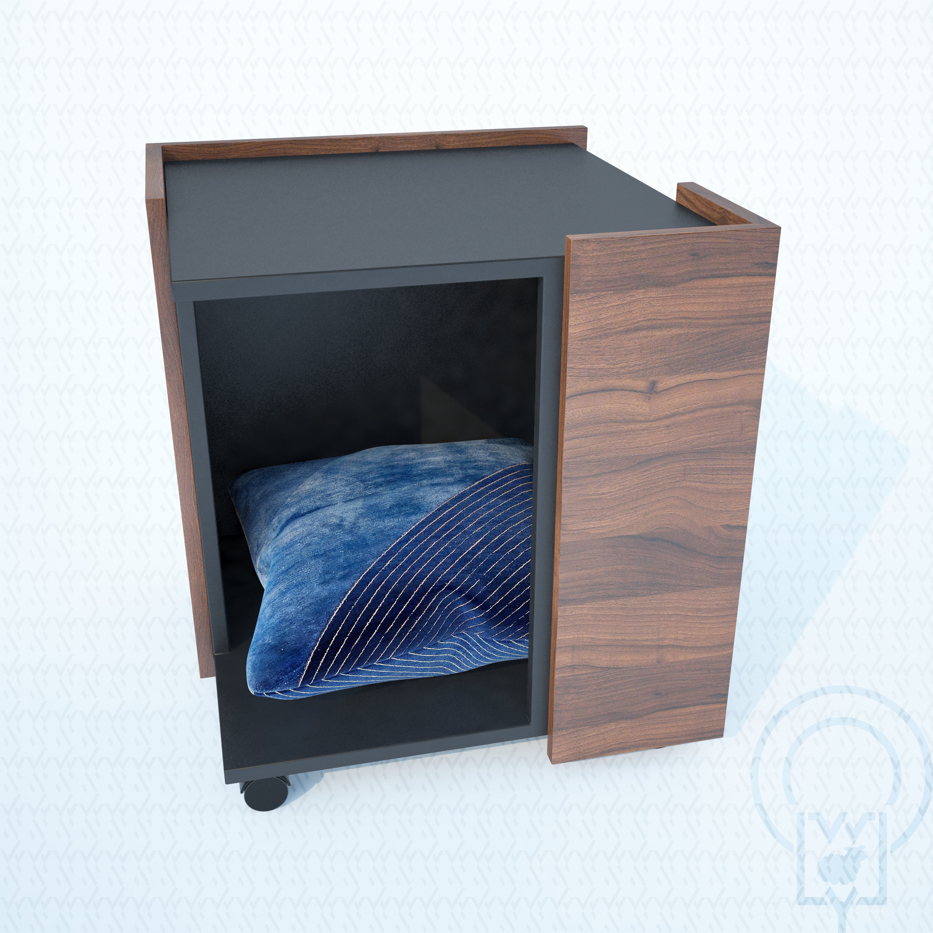 Corner pet House Low-poly 3D model_11