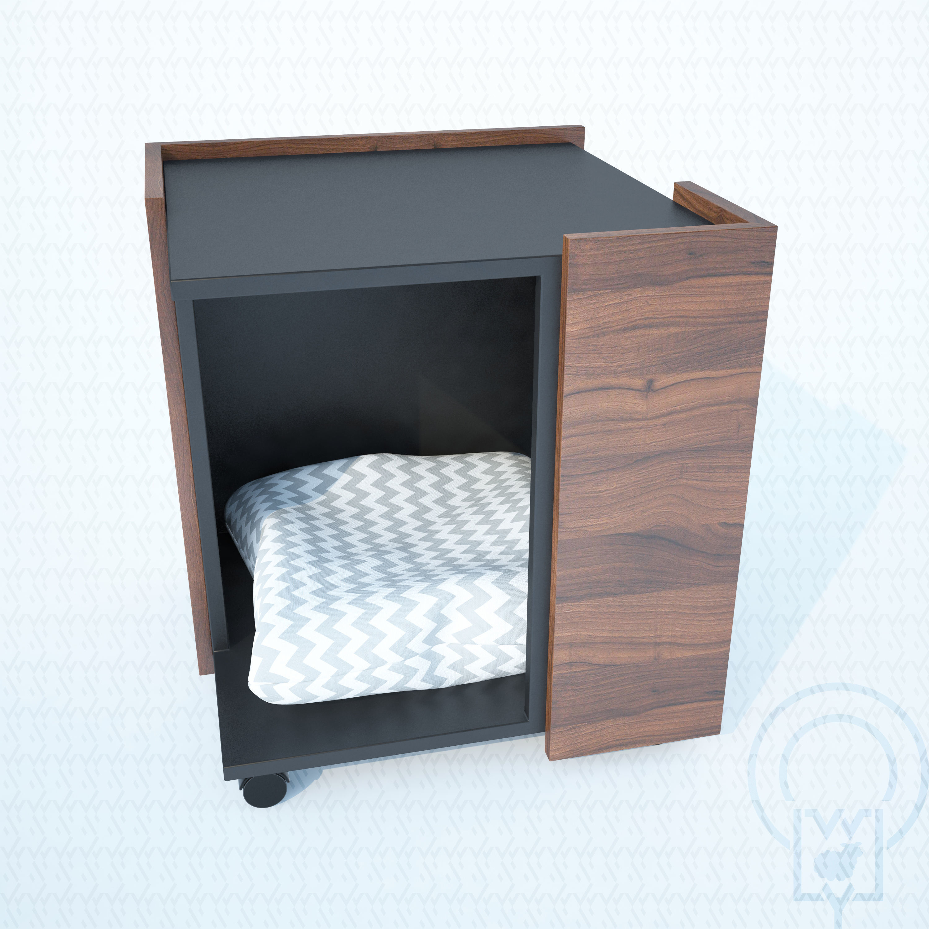 Corner pet House Low-poly 3D model_18