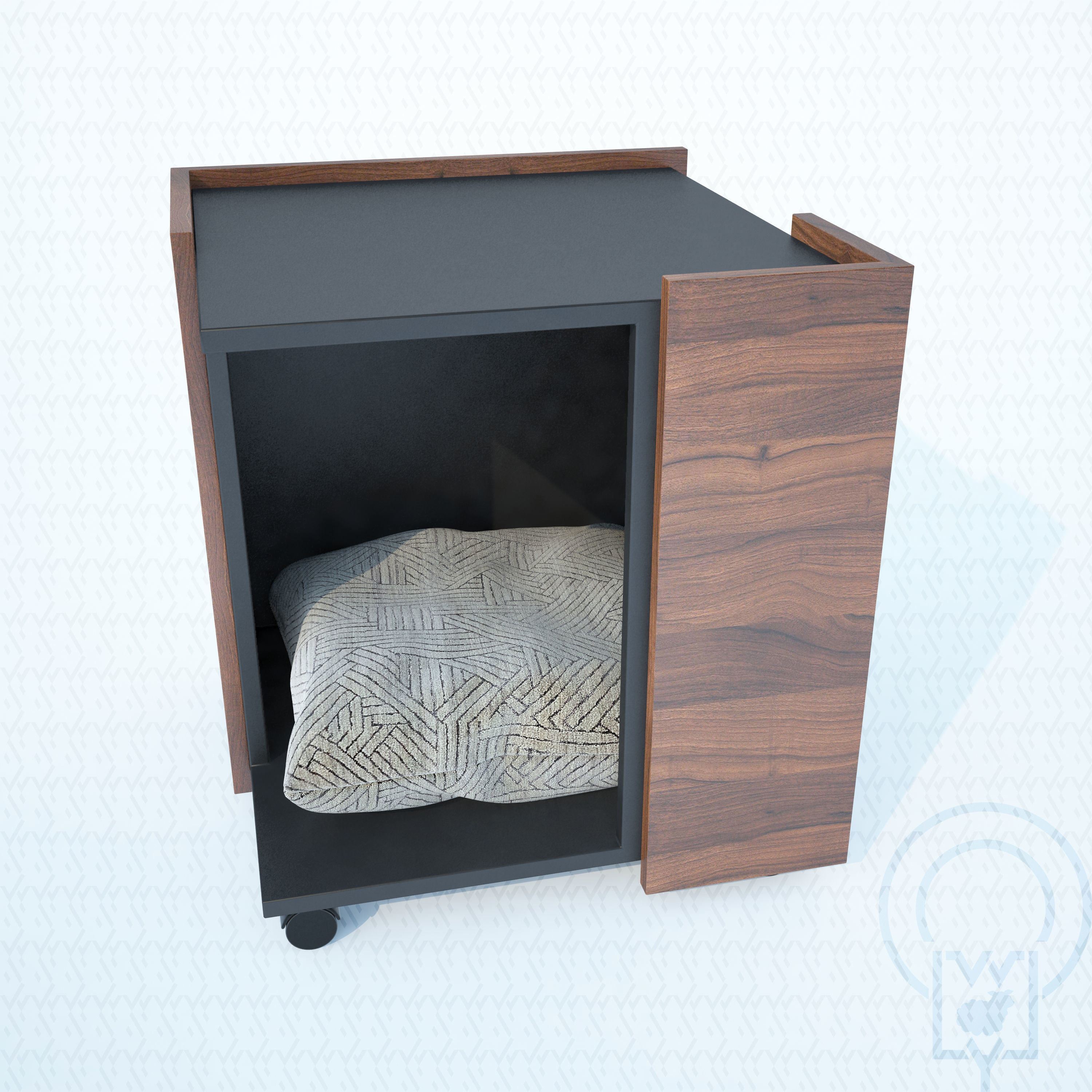 Corner pet House Low-poly 3D model_17