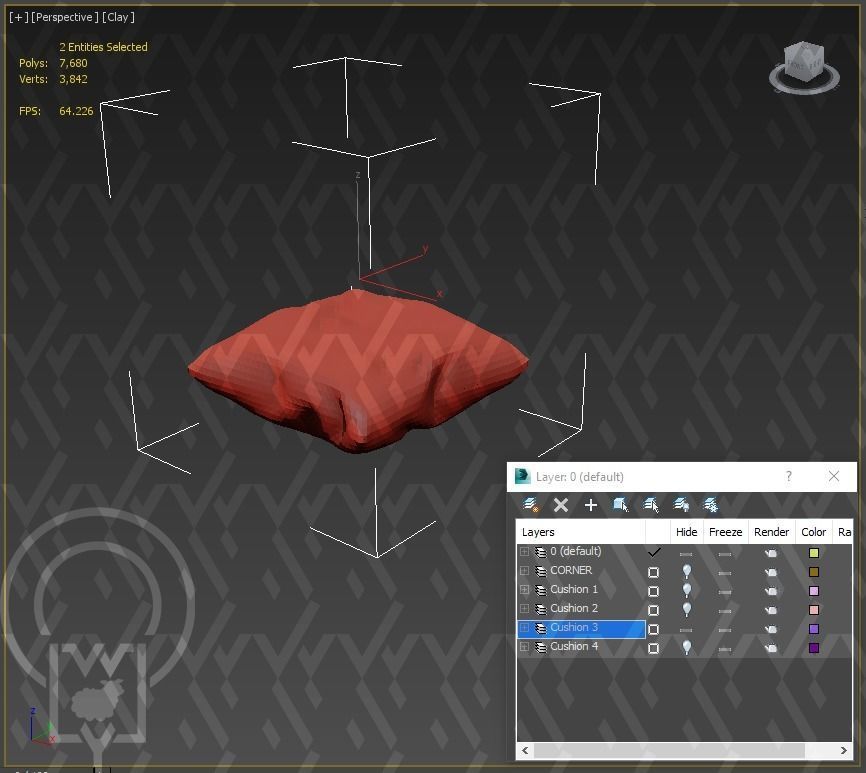 Corner pet House Low-poly 3D model_32