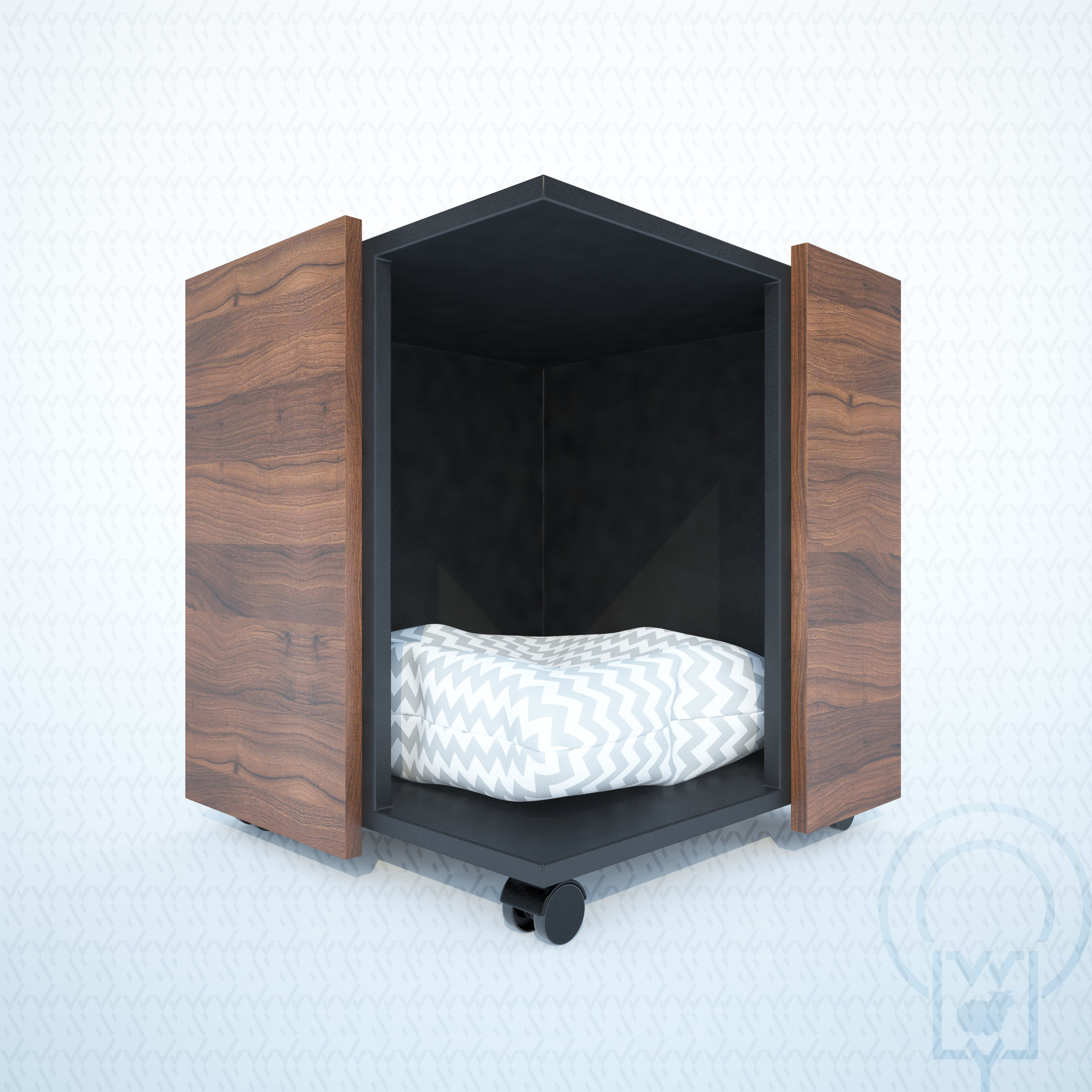 Corner pet House Low-poly 3D model_19