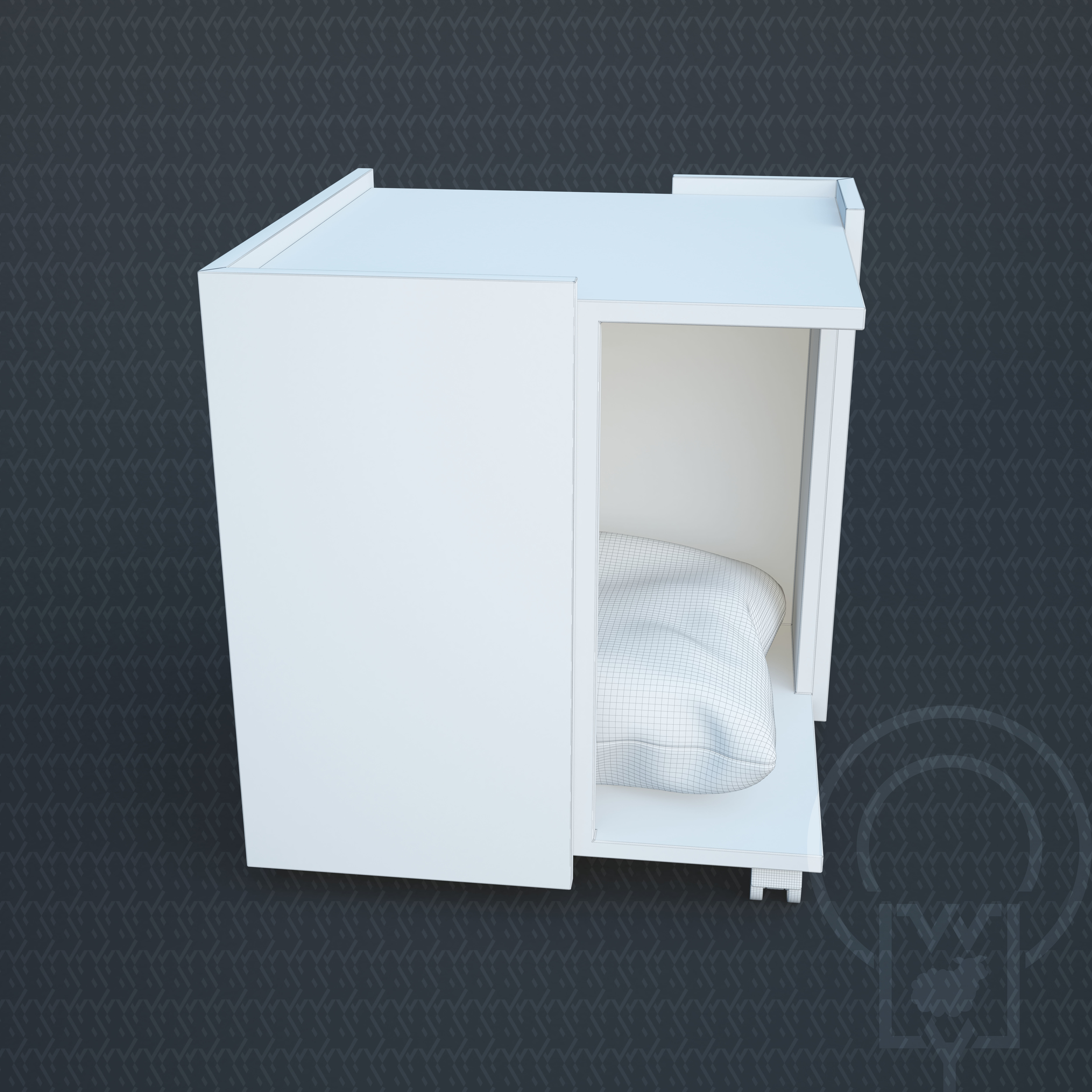 Corner pet House Low-poly 3D model_8
