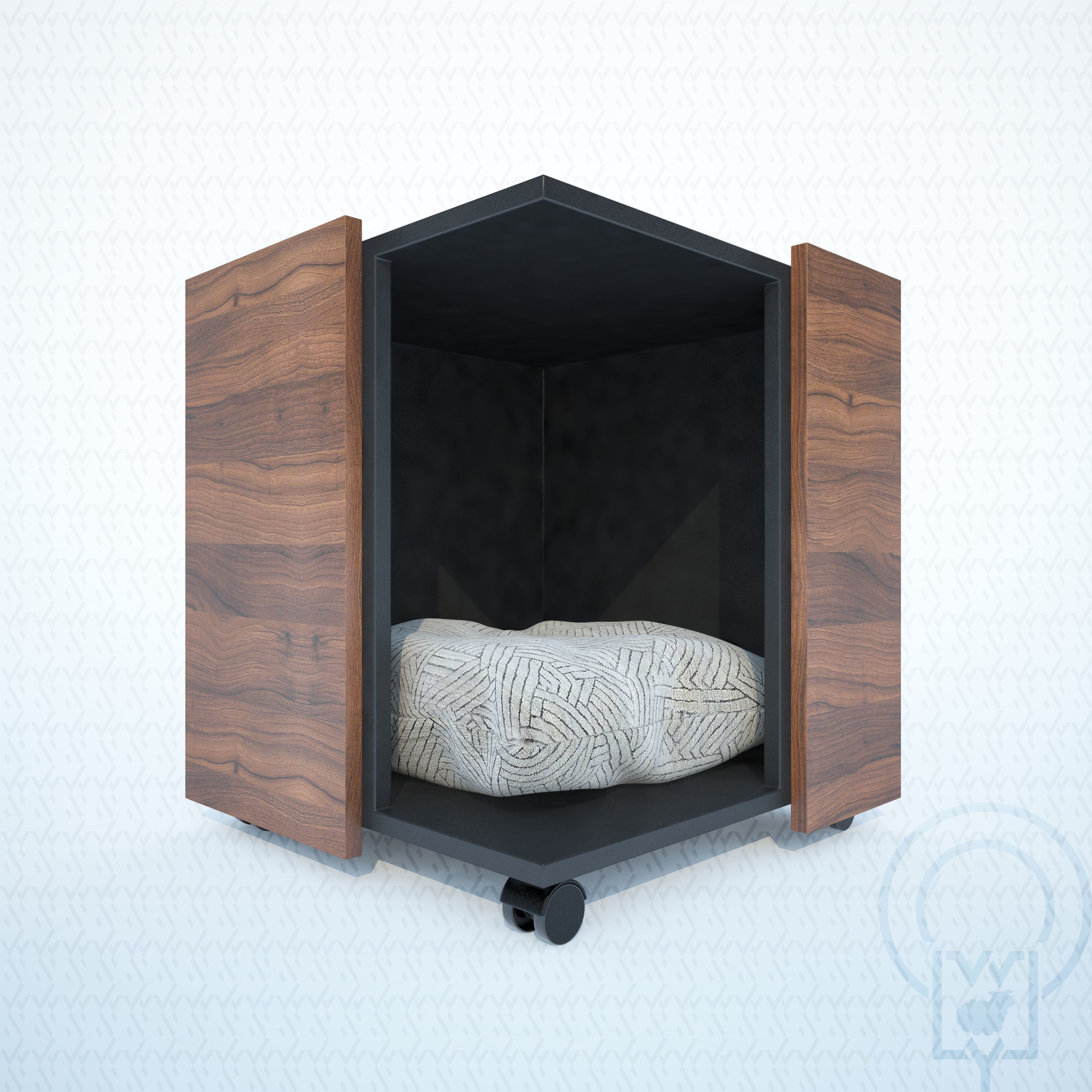 Corner pet House Low-poly 3D model_16