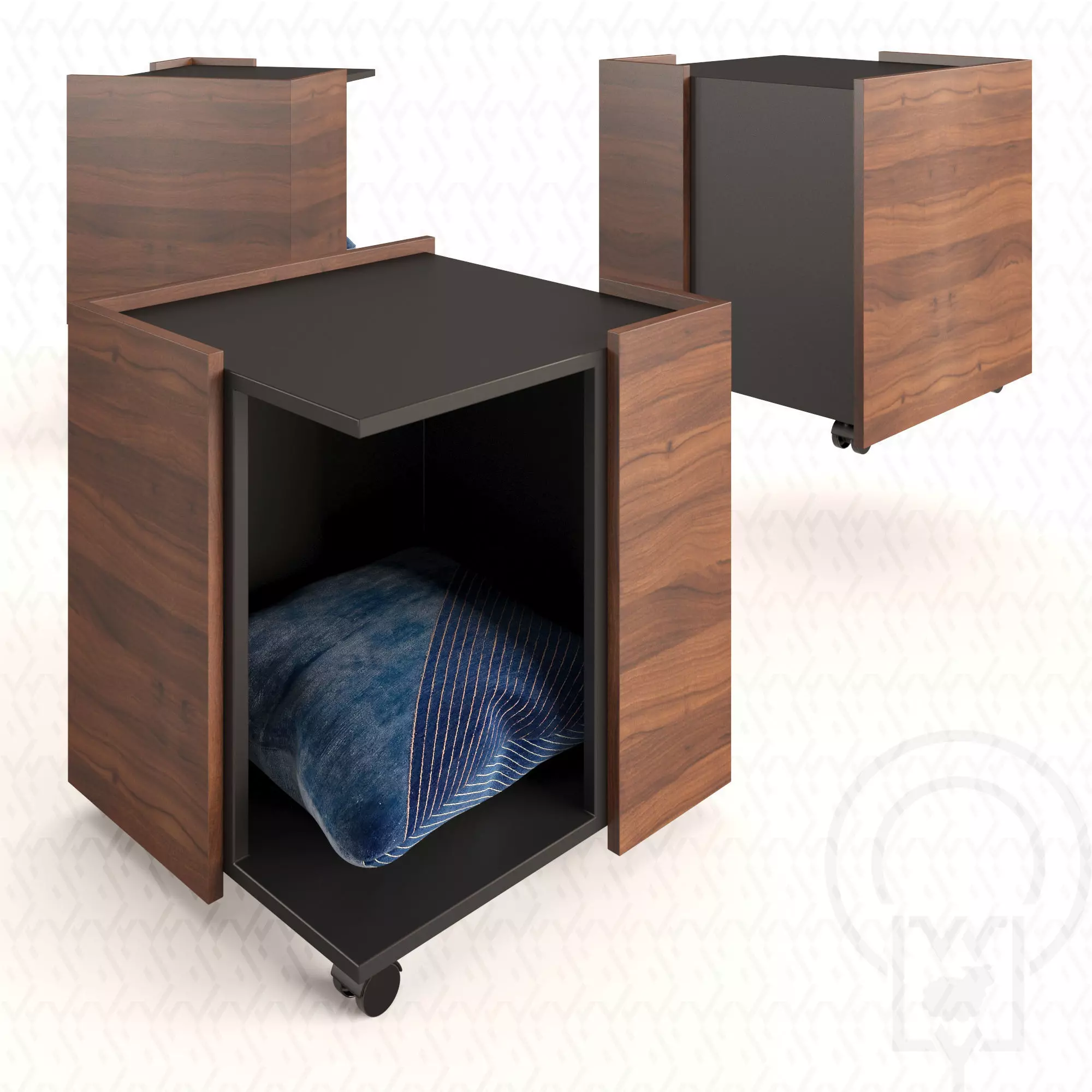 Corner pet House Low-poly 3D model_0