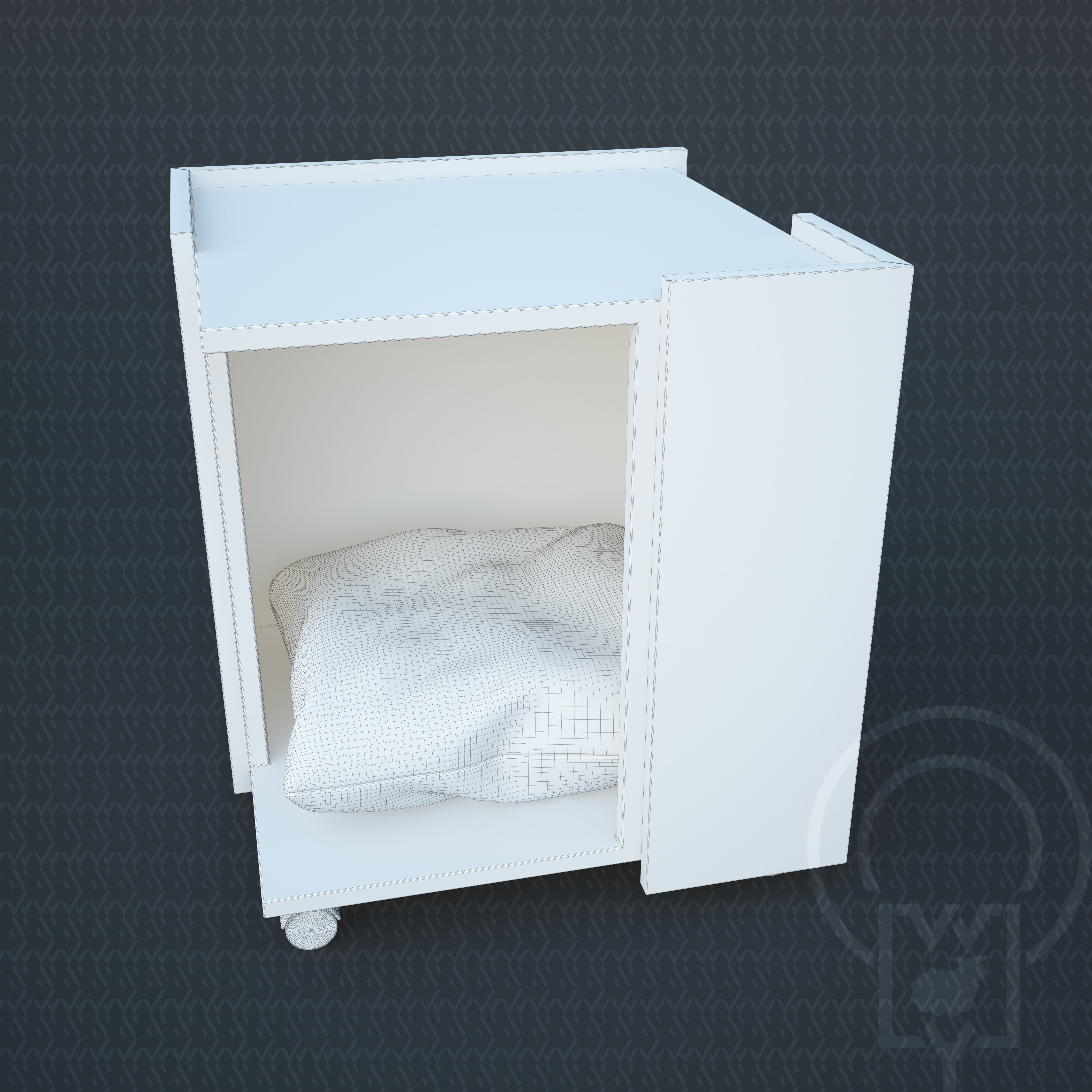 Corner pet House Low-poly 3D model_6