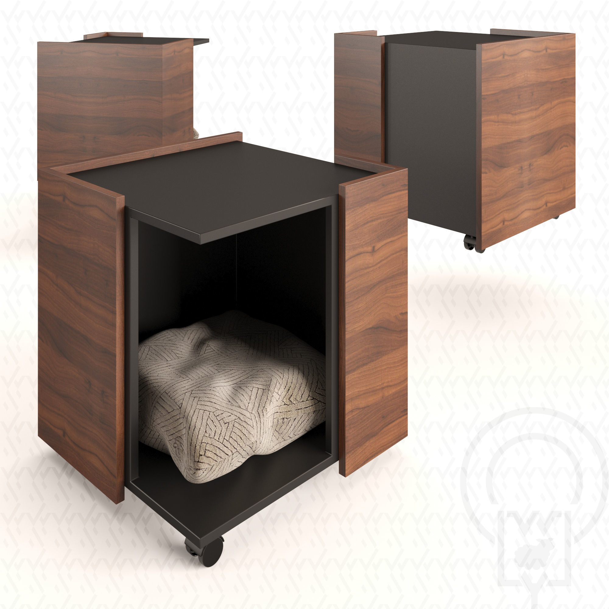 Corner pet House Low-poly 3D model_2