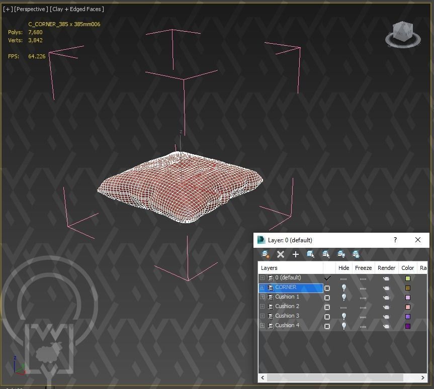 Corner pet House Low-poly 3D model_29