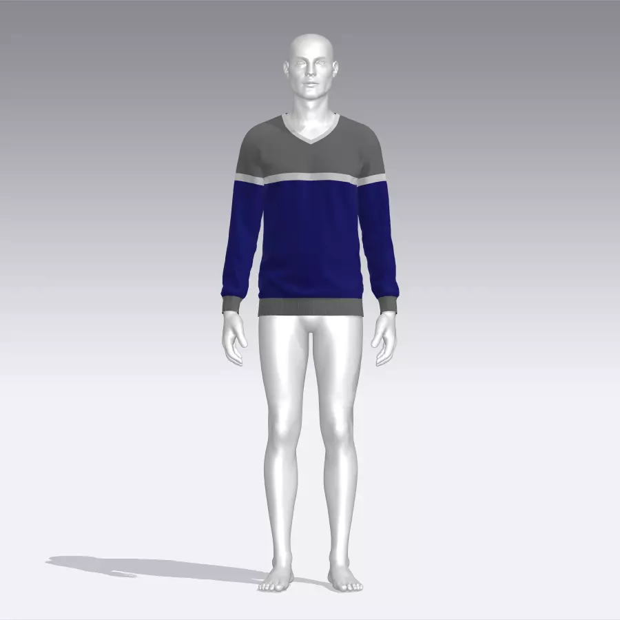 Sweater male mannequin wearing Low-poly 3D model_0