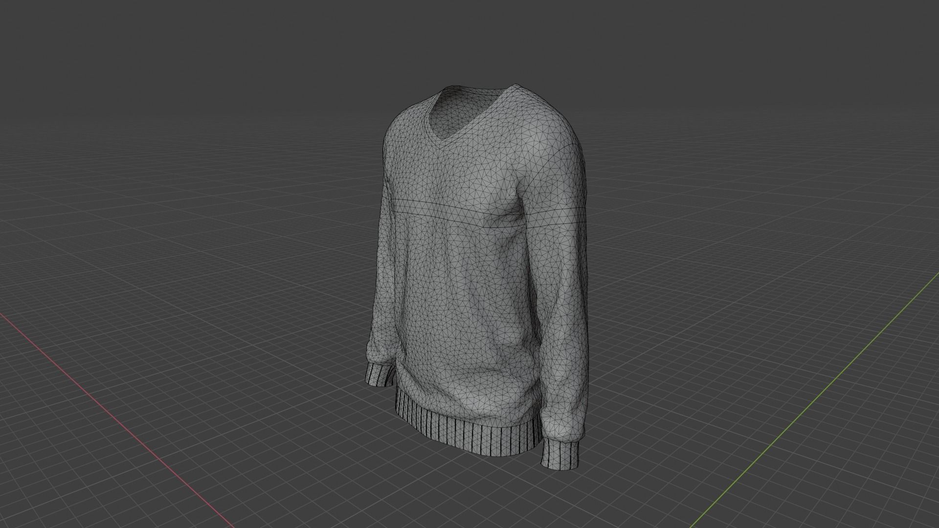 Sweater male mannequin wearing Low-poly 3D model_9
