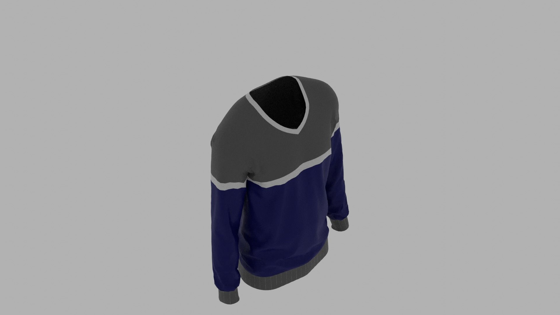 Sweater male mannequin wearing Low-poly 3D model_7