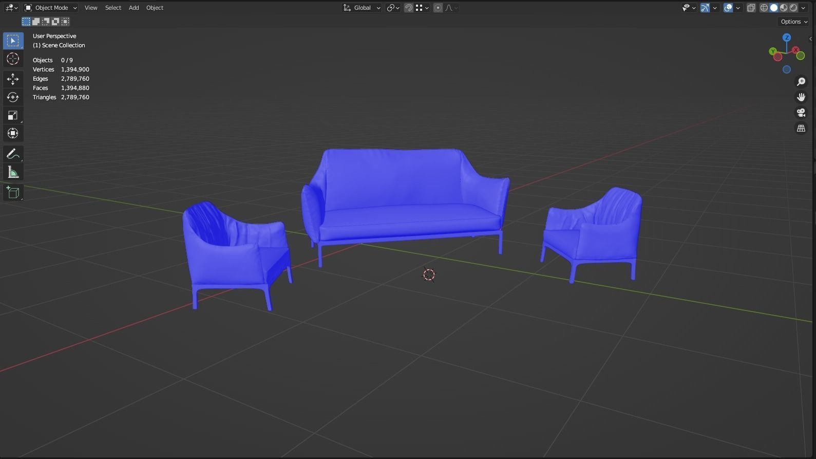 Modern Sofa set 04 3D model_4