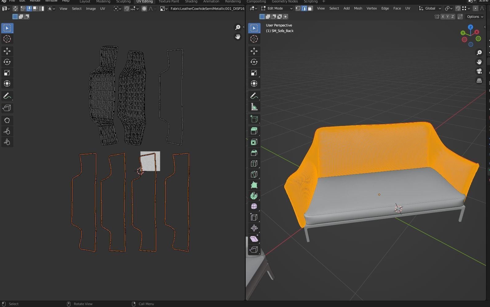 Modern Sofa set 04 3D model_8