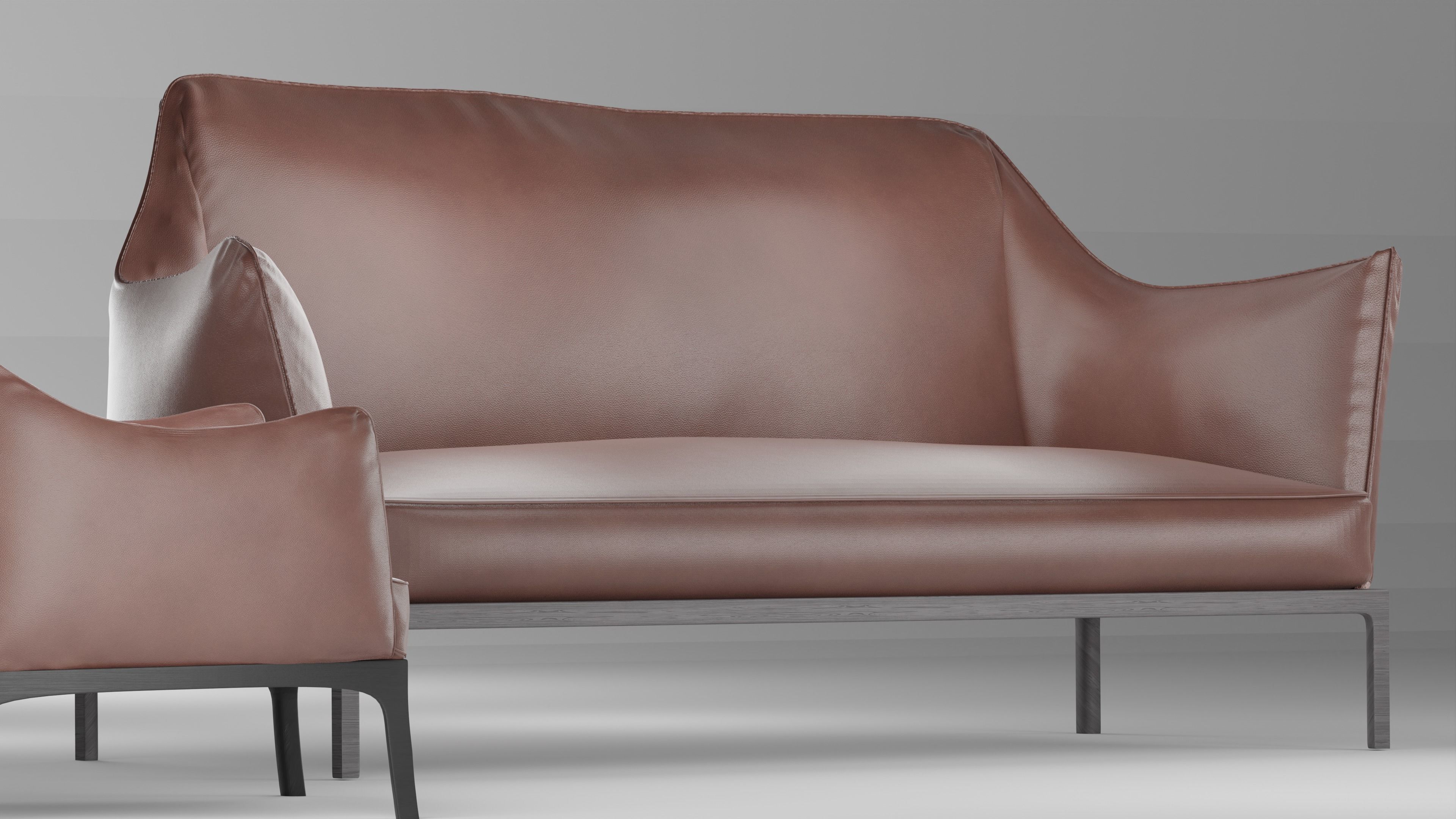 Modern Sofa set 04 3D model_2