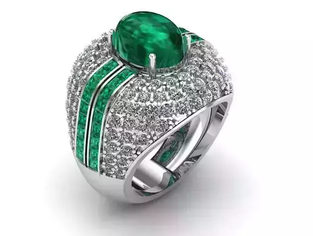 Oval Stone Silver Ring