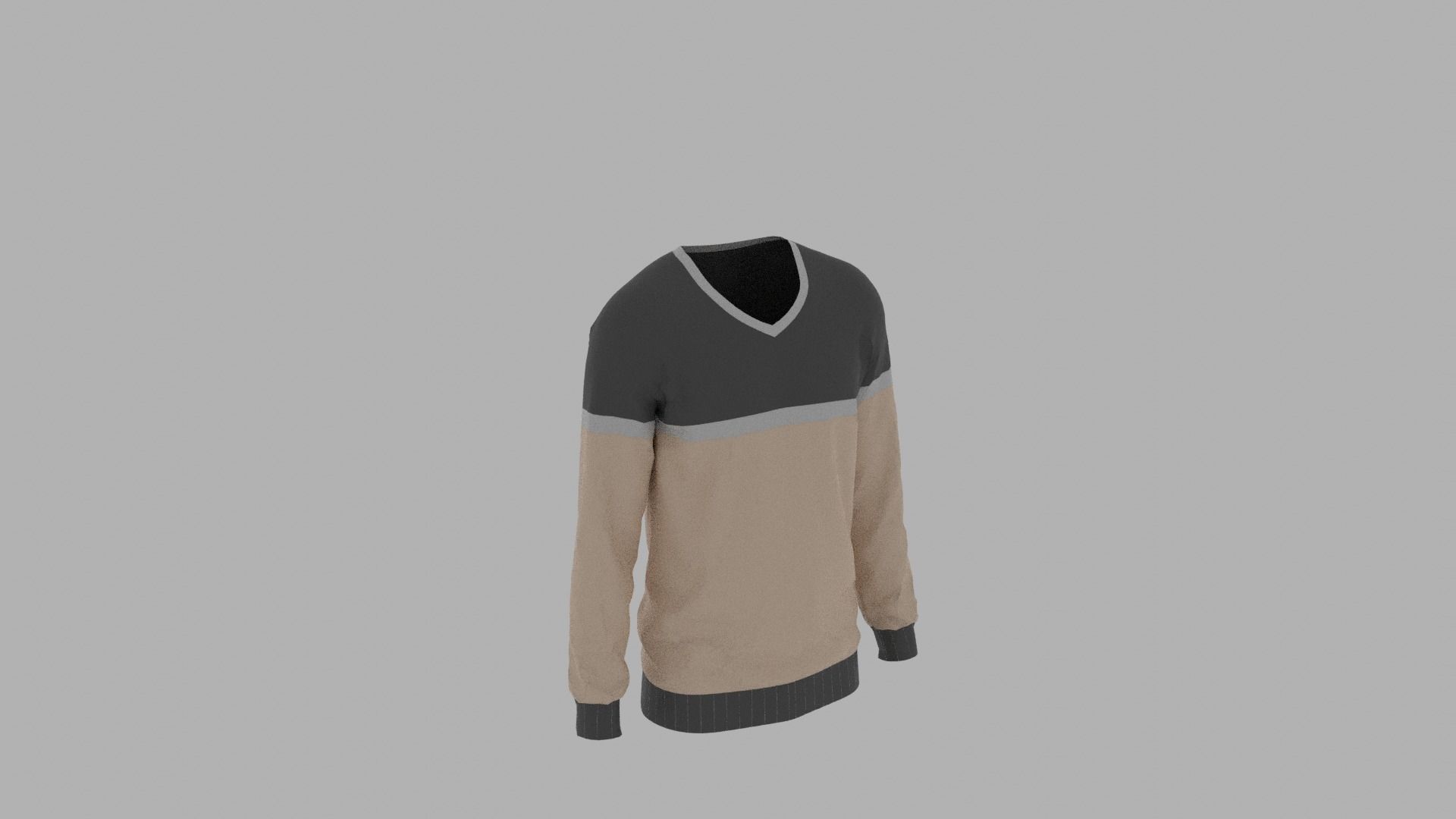Sweater male mannequin wearing Low-poly 3D model_4