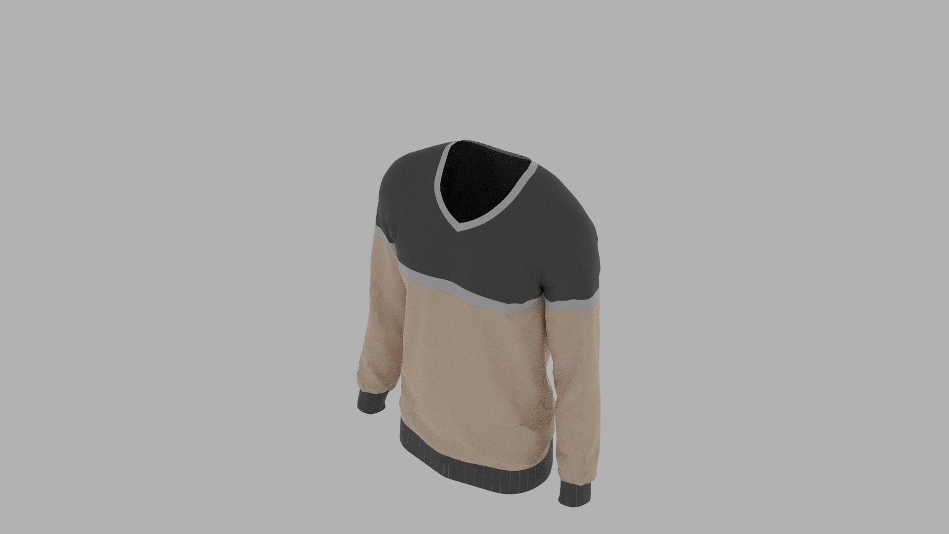 Sweater male mannequin wearing Low-poly 3D model_6