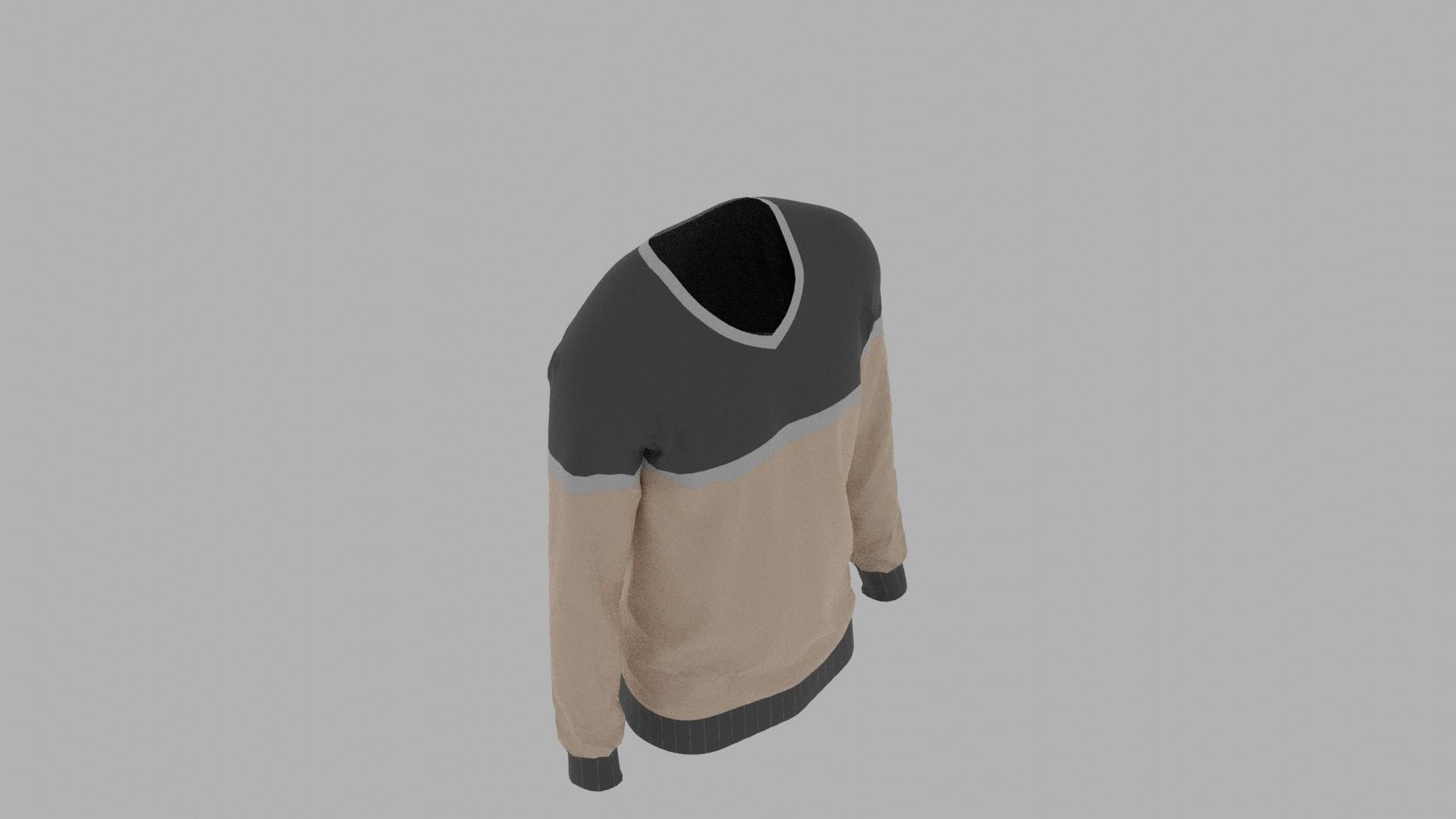 Sweater male mannequin wearing Low-poly 3D model_7