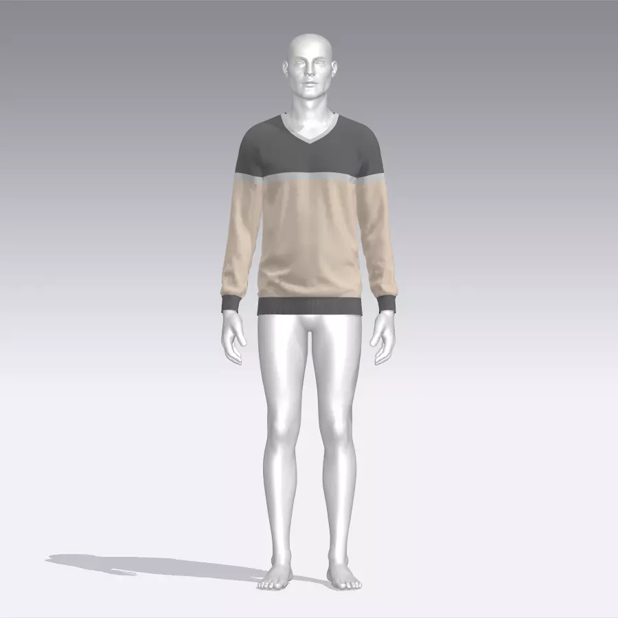 Sweater male mannequin wearing Low-poly 3D model_0