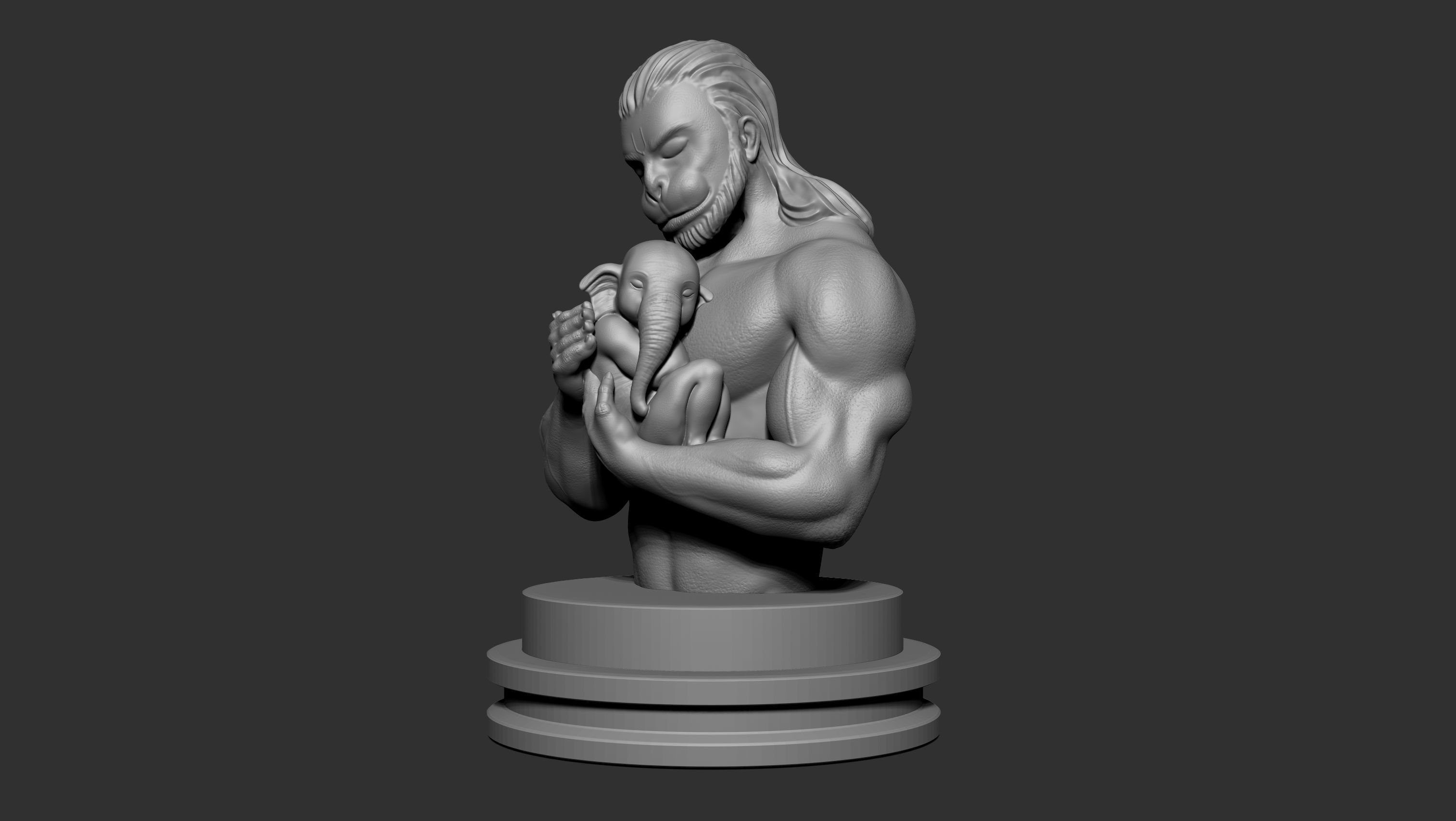 Hanuman Ganesha 3D print model_1
