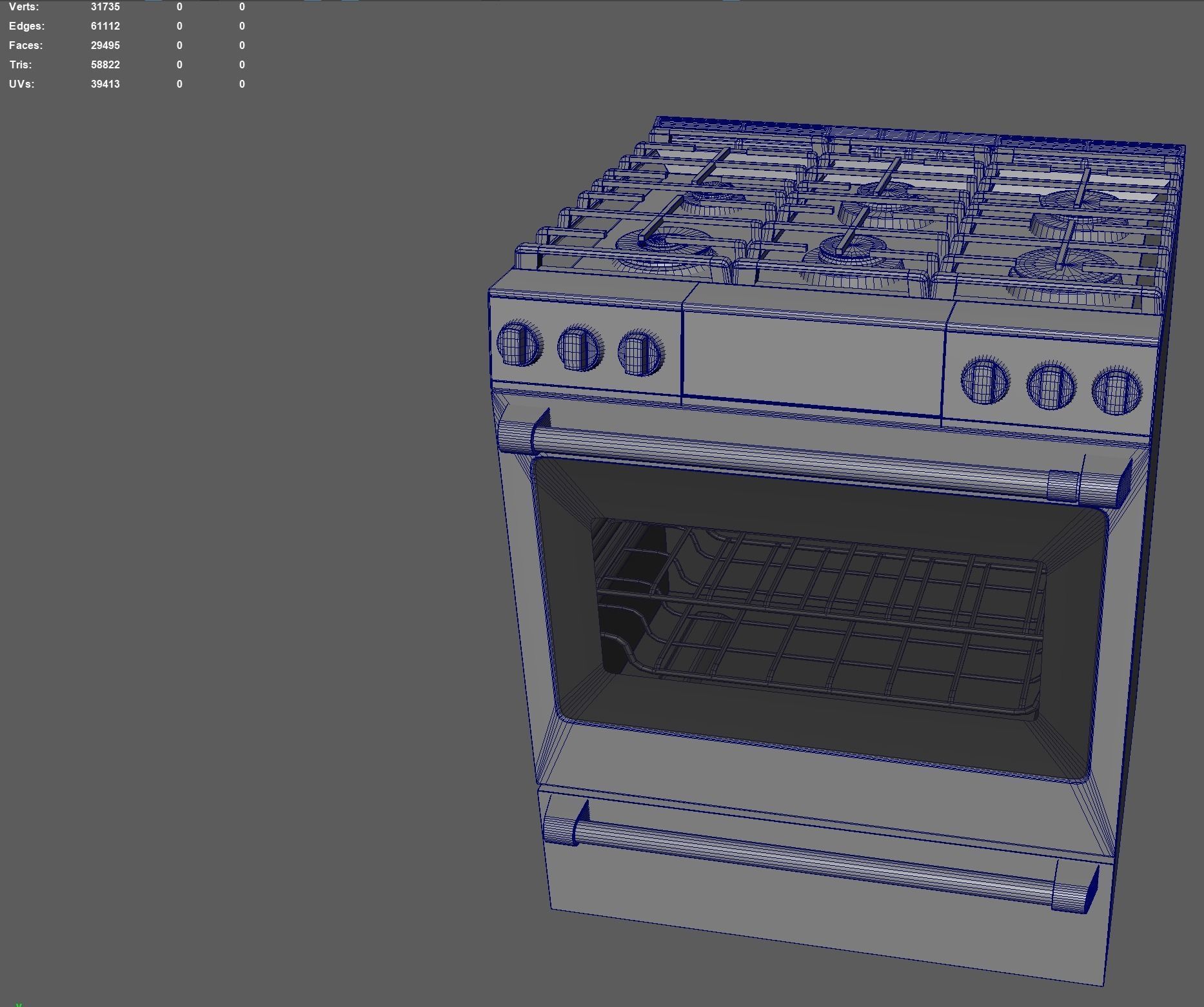 Cafe 30 inch Convection Range 3d Model 3D model_5