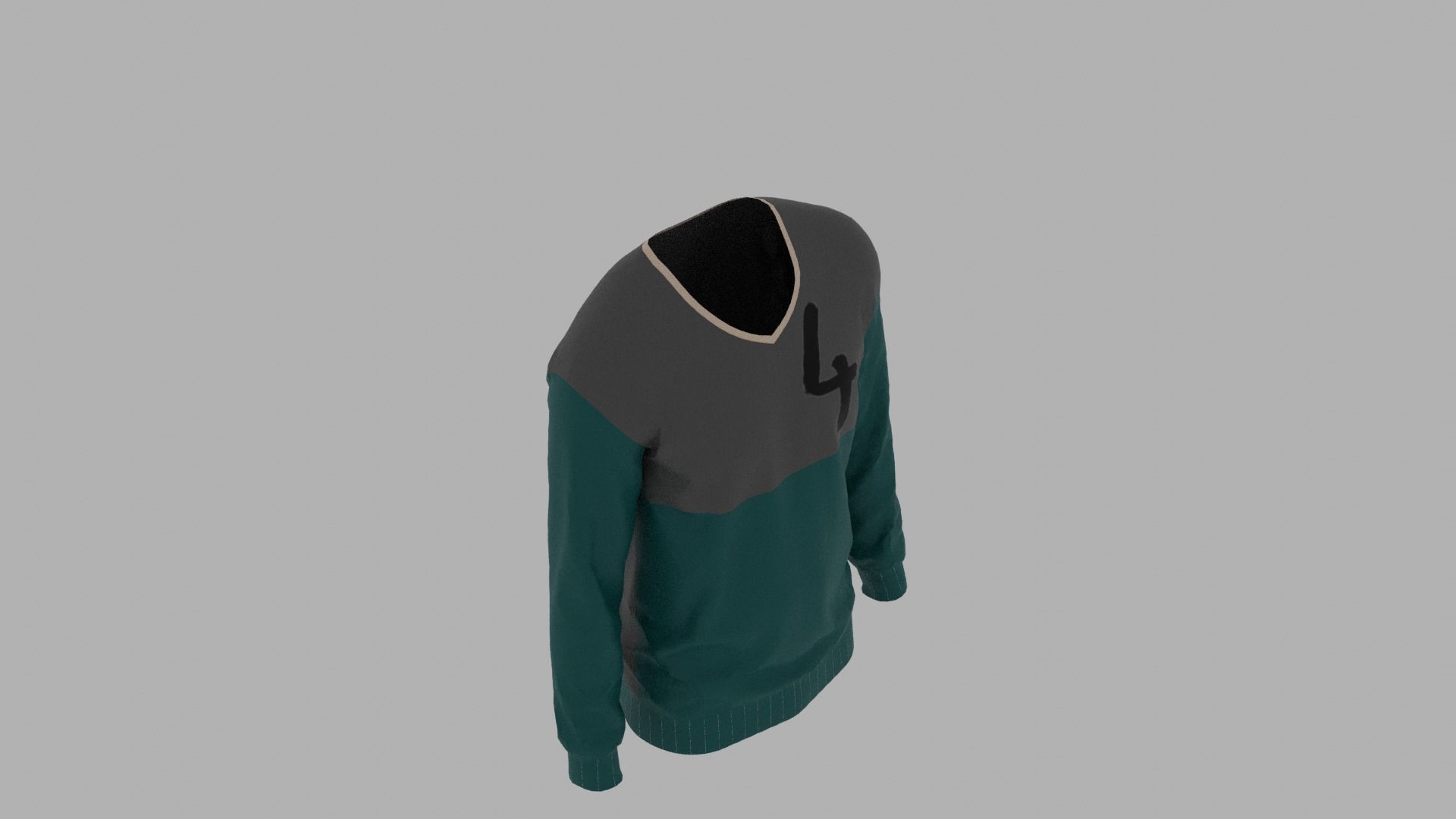 Sweater mannequin wearing Low-poly 3D model_7
