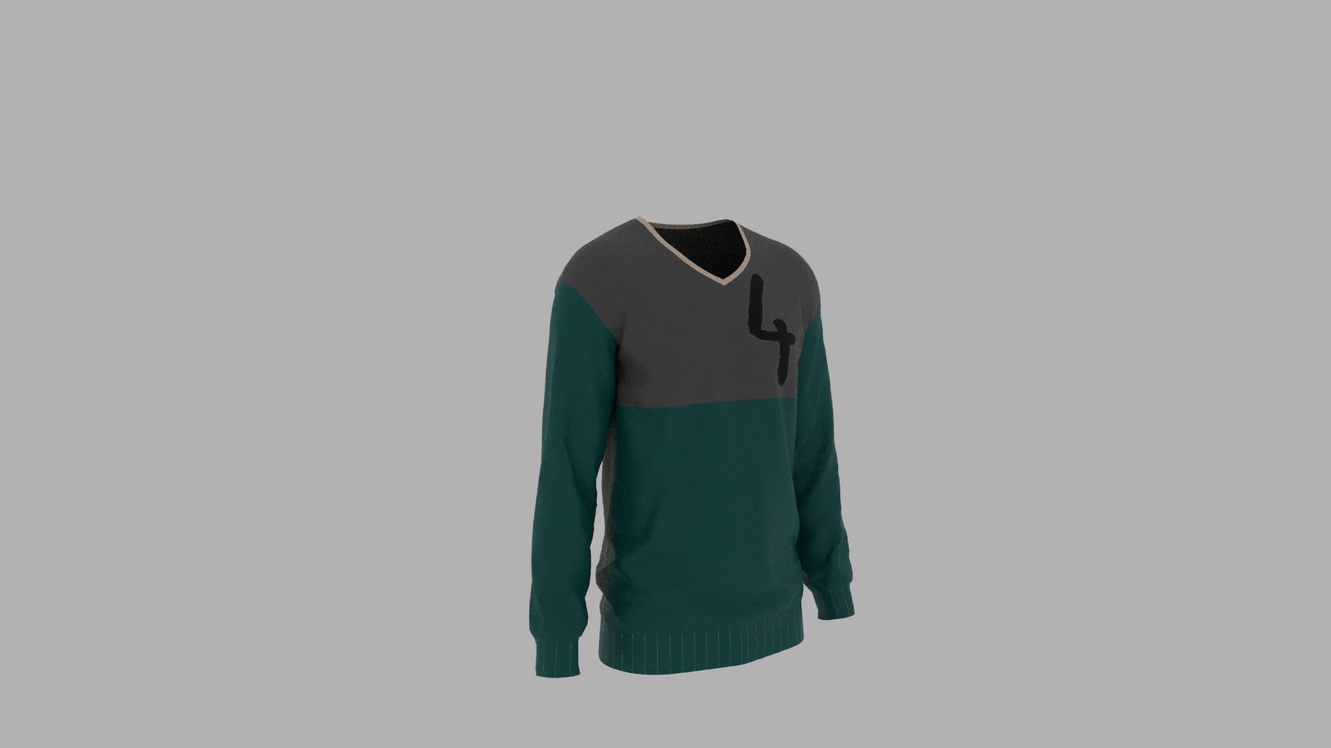 Sweater mannequin wearing Low-poly 3D model_3