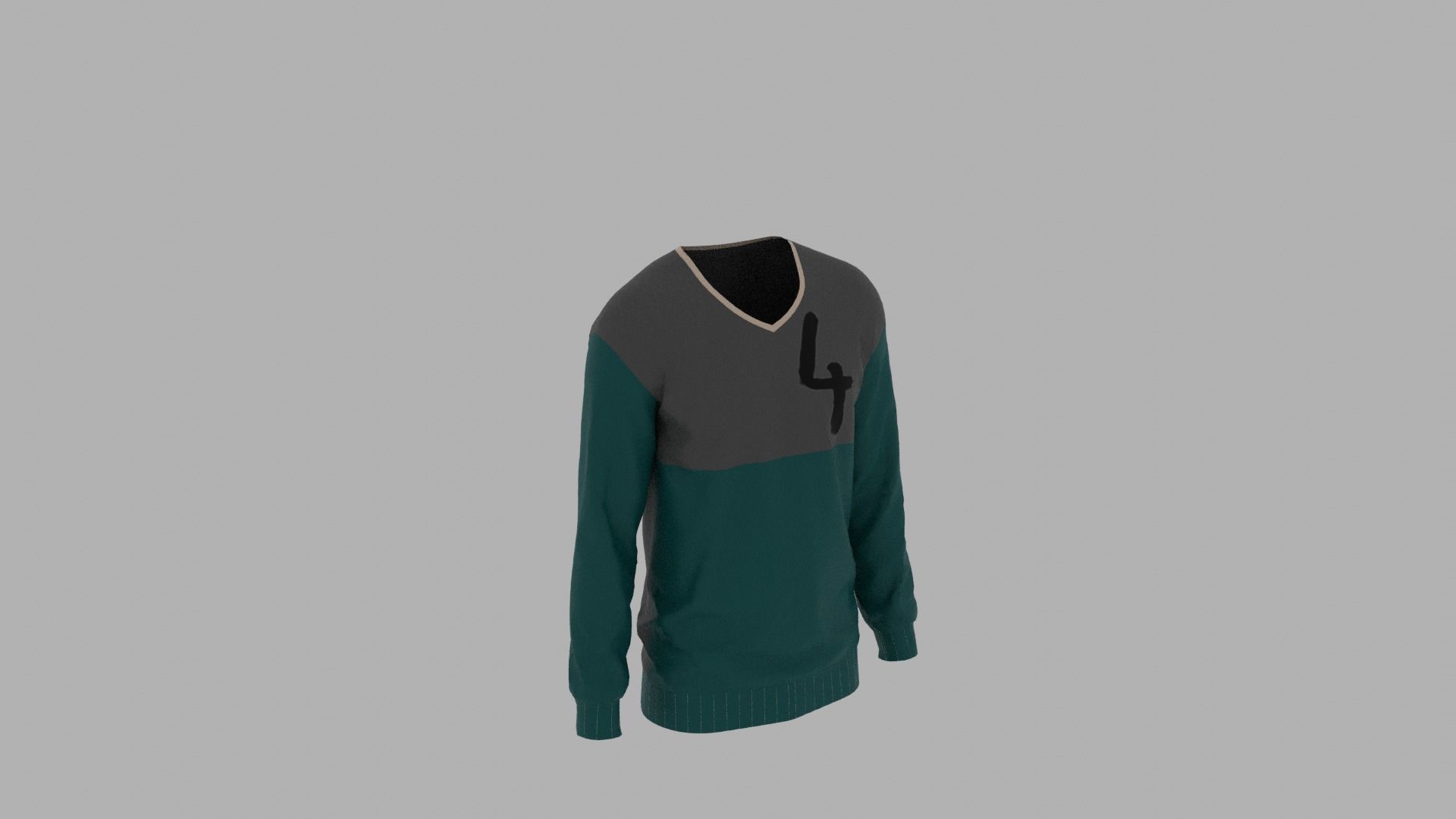 Sweater mannequin wearing Low-poly 3D model_4