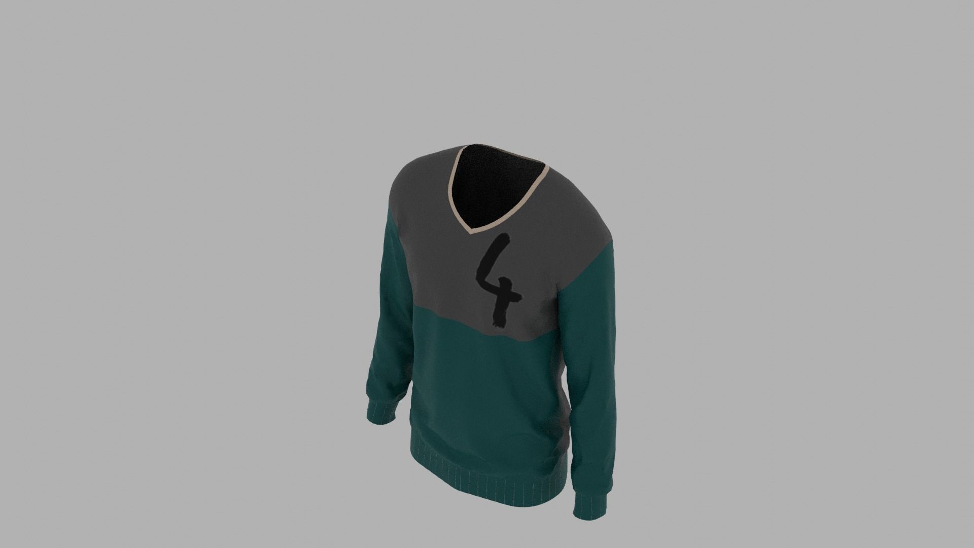 Sweater mannequin wearing Low-poly 3D model_6