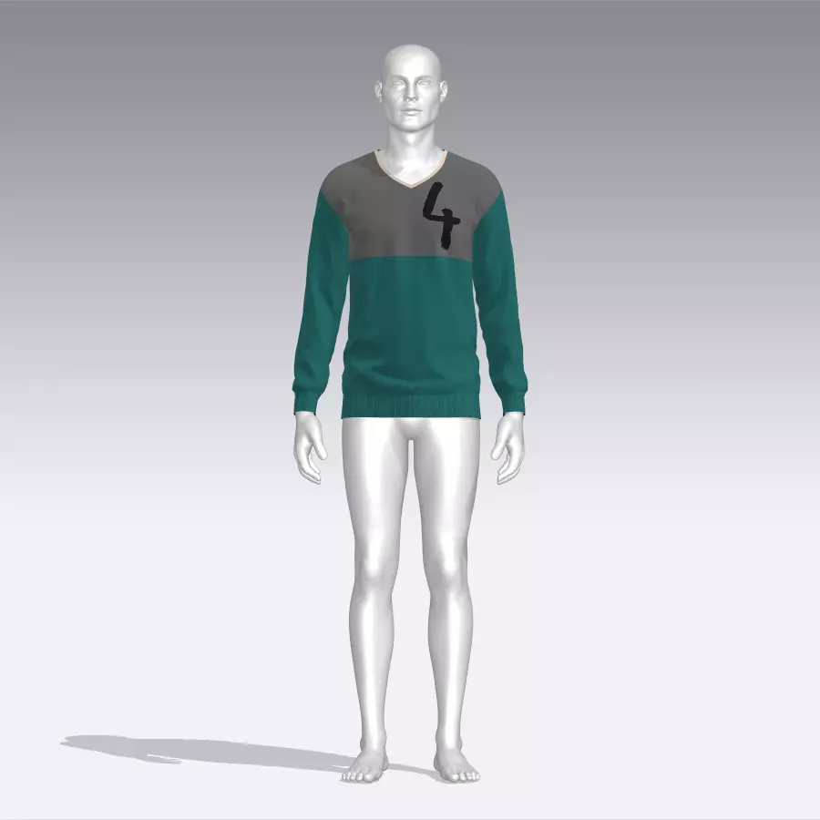 Sweater mannequin wearing Low-poly 3D model_0
