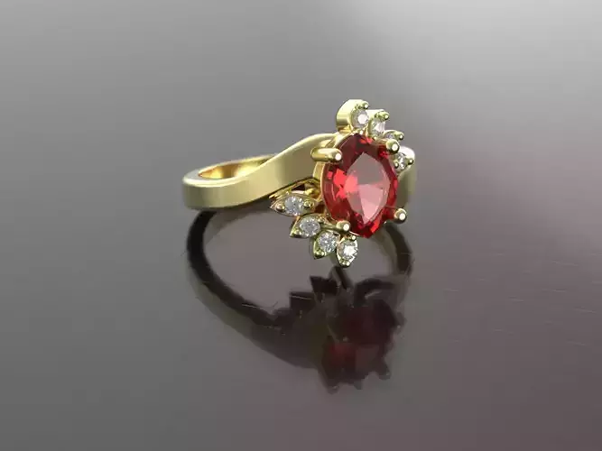 Marquise emerald and diamond ring ready for print