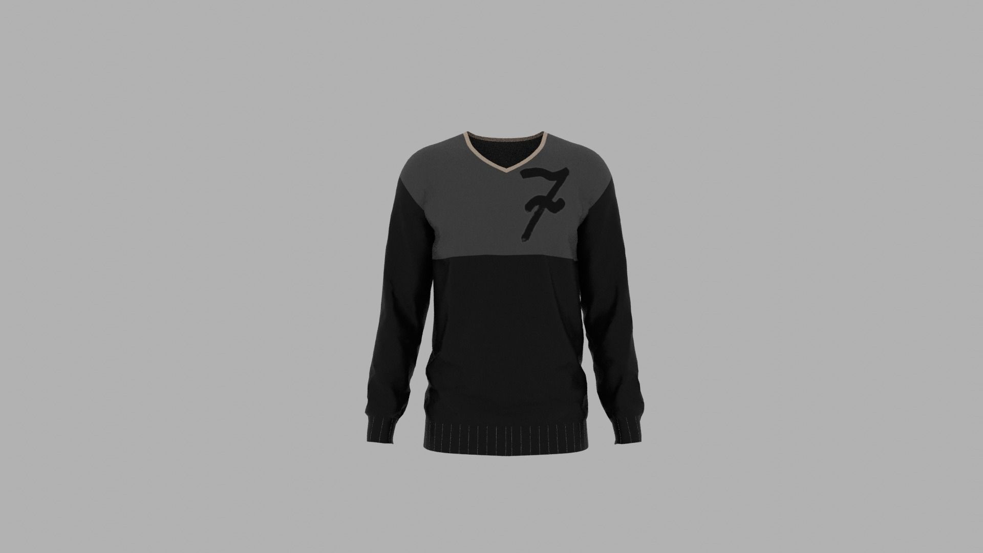 Sweater mannequin wearing Low-poly 3D model_1