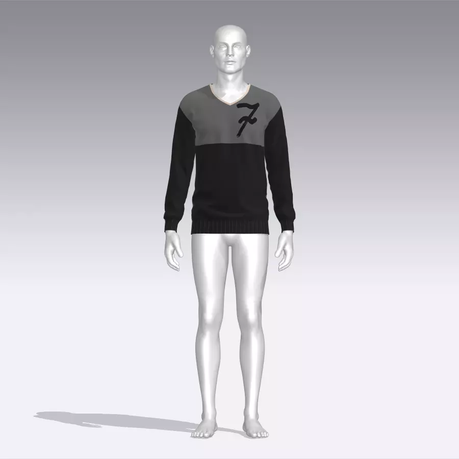 Sweater mannequin wearing Low-poly 3D model_0