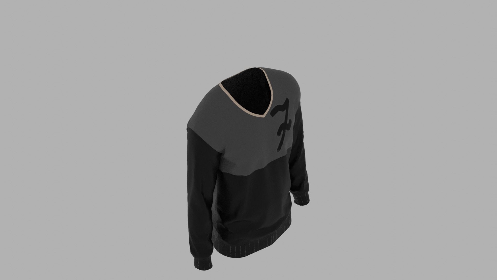 Sweater mannequin wearing Low-poly 3D model_7