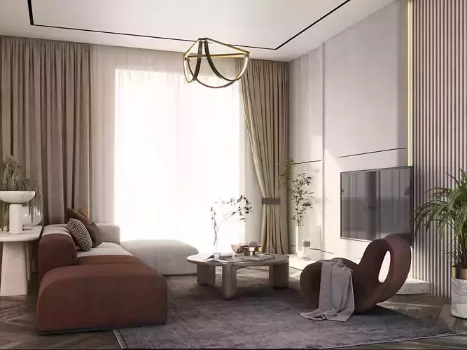 living room scene  3d model