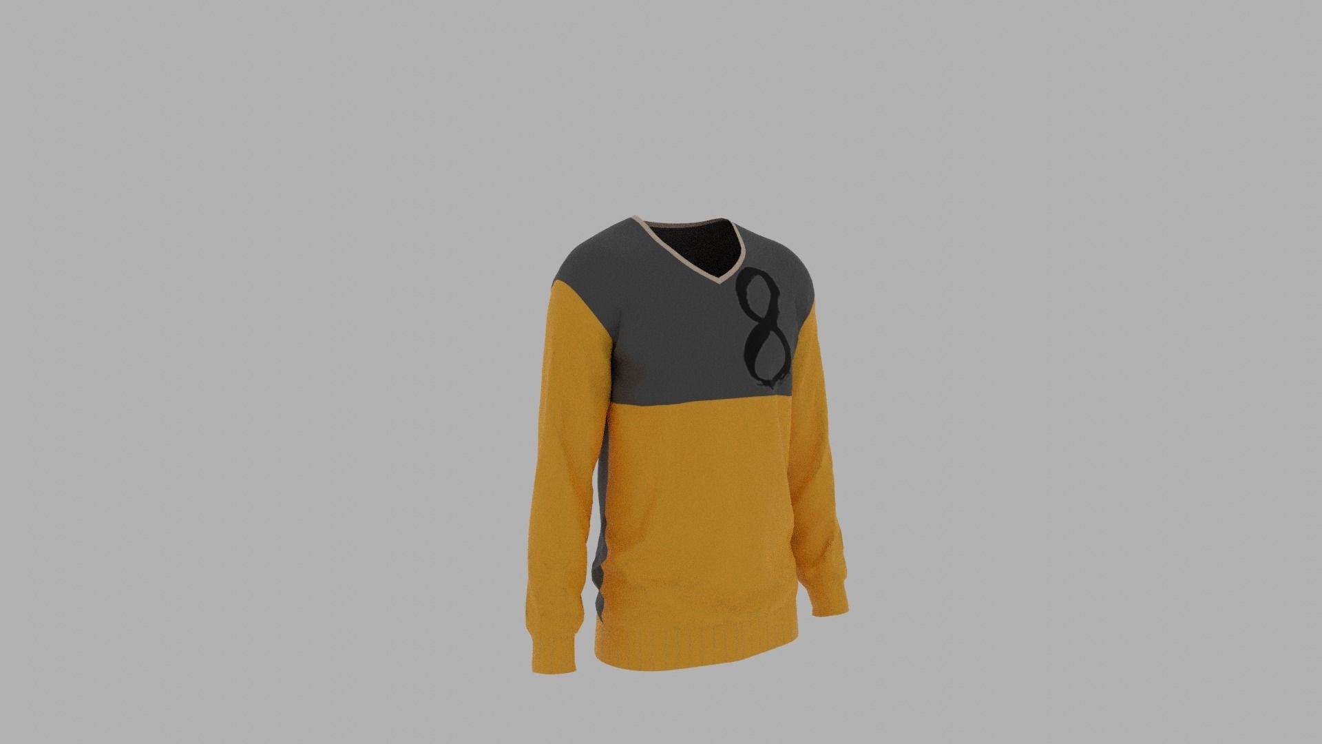 Sweater mannequin wearing Low-poly 3D model_3