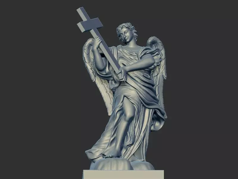 Angel holding cross 3D print model