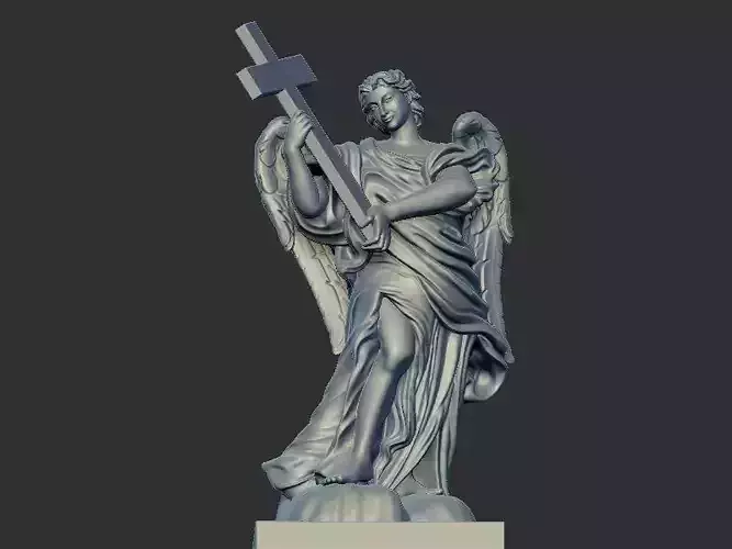 Angel holding cross