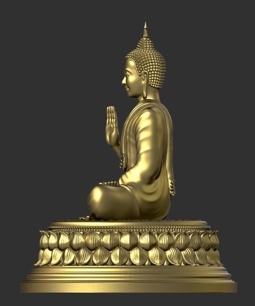 Asian Buddha Statue 3D print model 3D print model_3