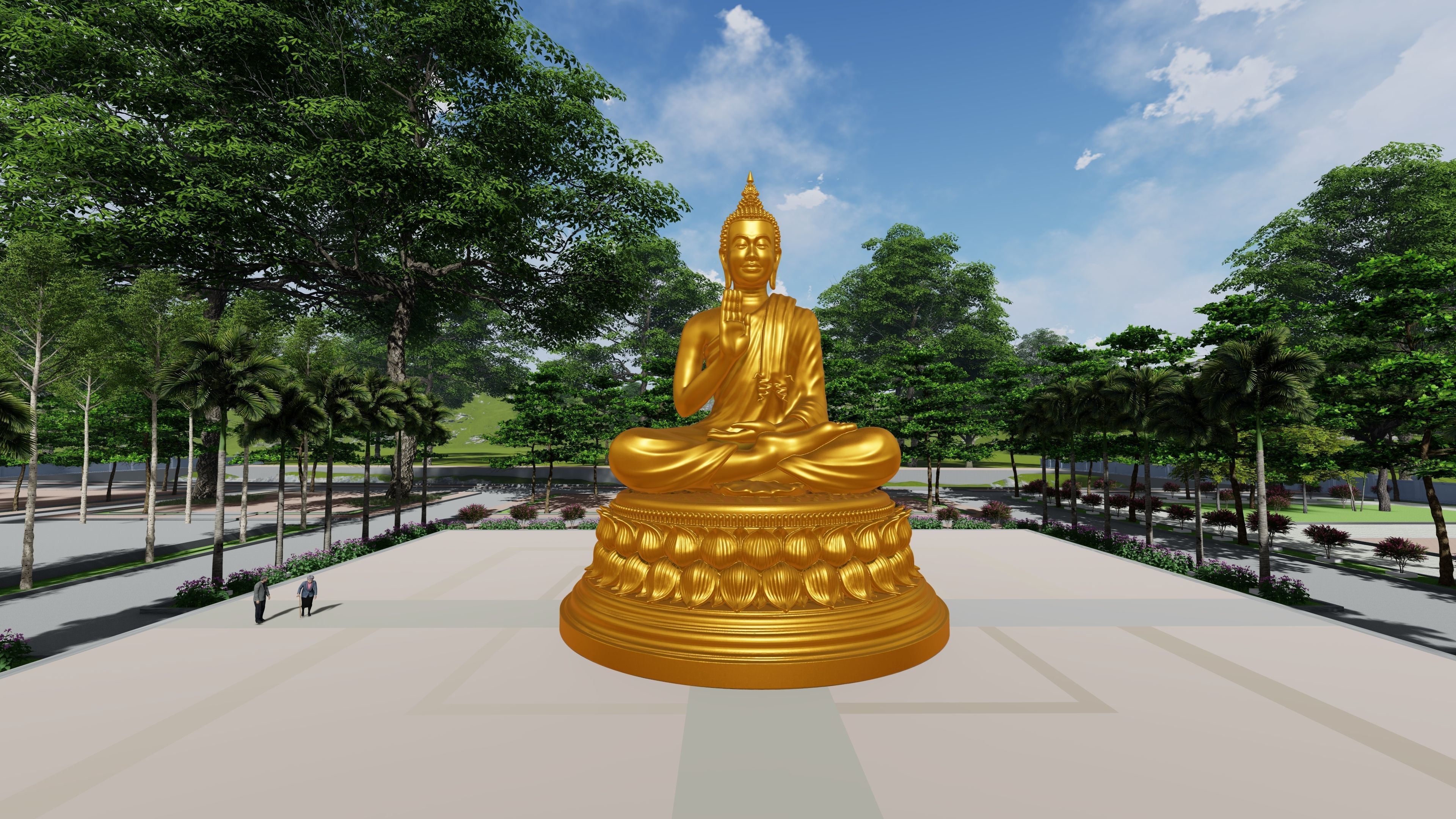 Asian Buddha Statue 3D print model 3D print model_11