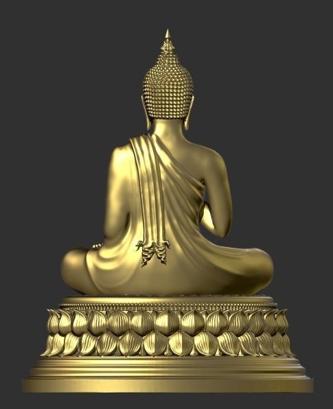 Asian Buddha Statue 3D print model 3D print model_4