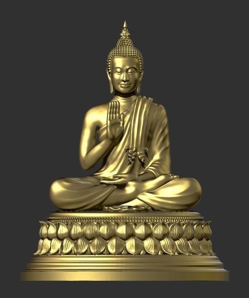 Asian Buddha Statue 3D print model 3D print model_2