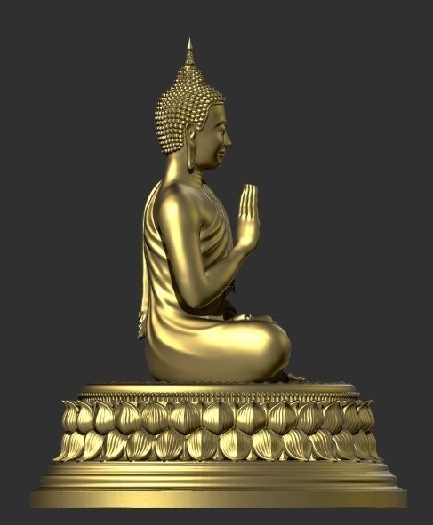 Asian Buddha Statue 3D print model 3D print model_5