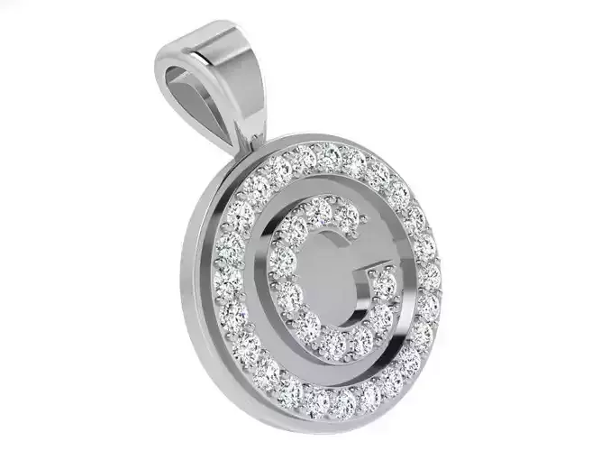 C letter pendant 3442 3D print model