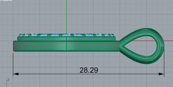 C letter pendant 3442 3D print model 3D print model_6