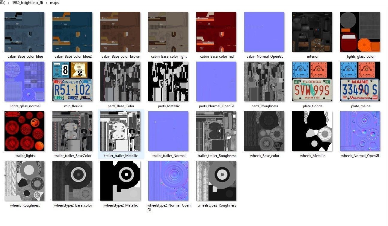 Freightliner cabover fuel trailer Low-poly 3D model_58