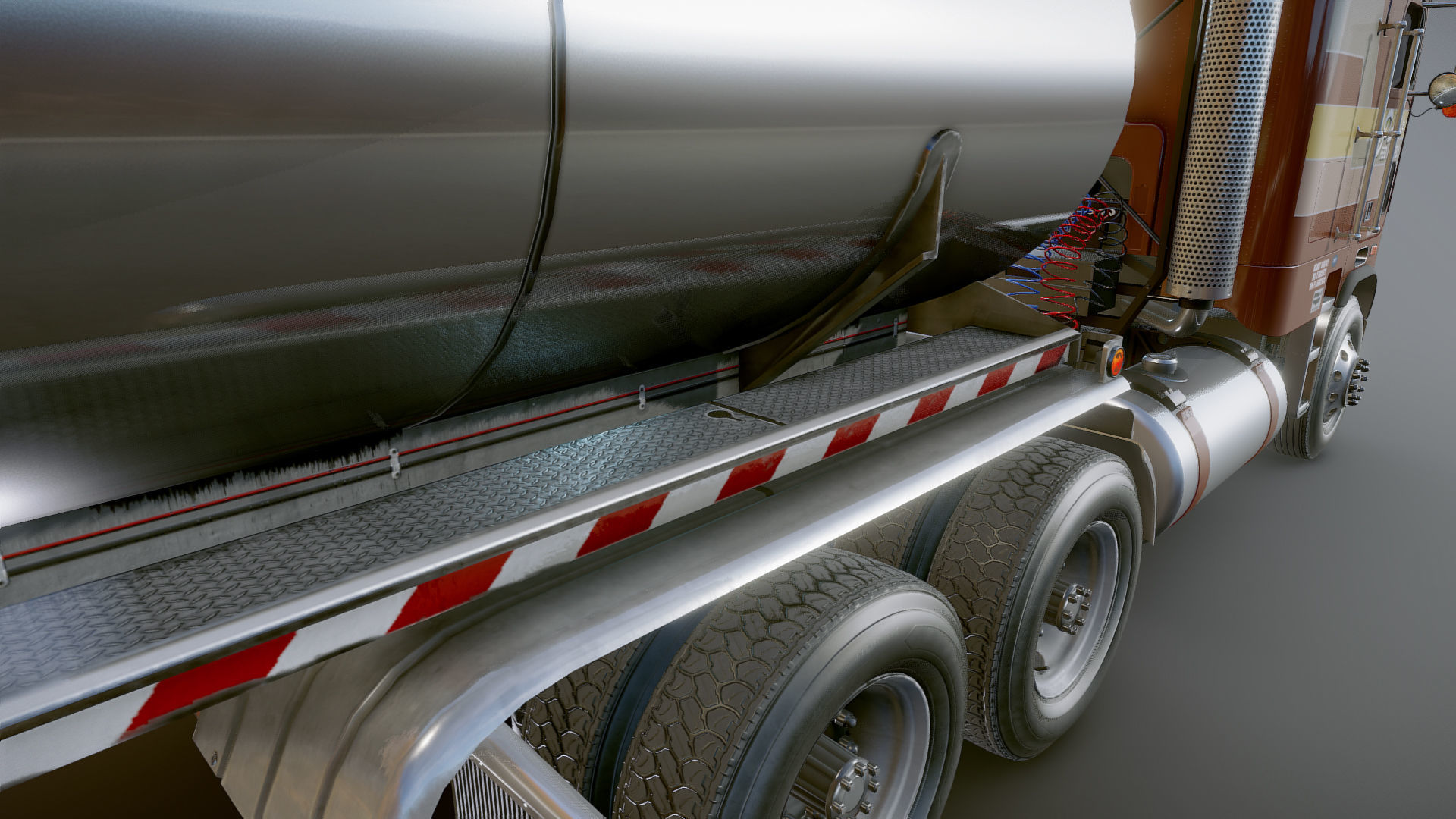 Freightliner cabover fuel trailer Low-poly 3D model_27
