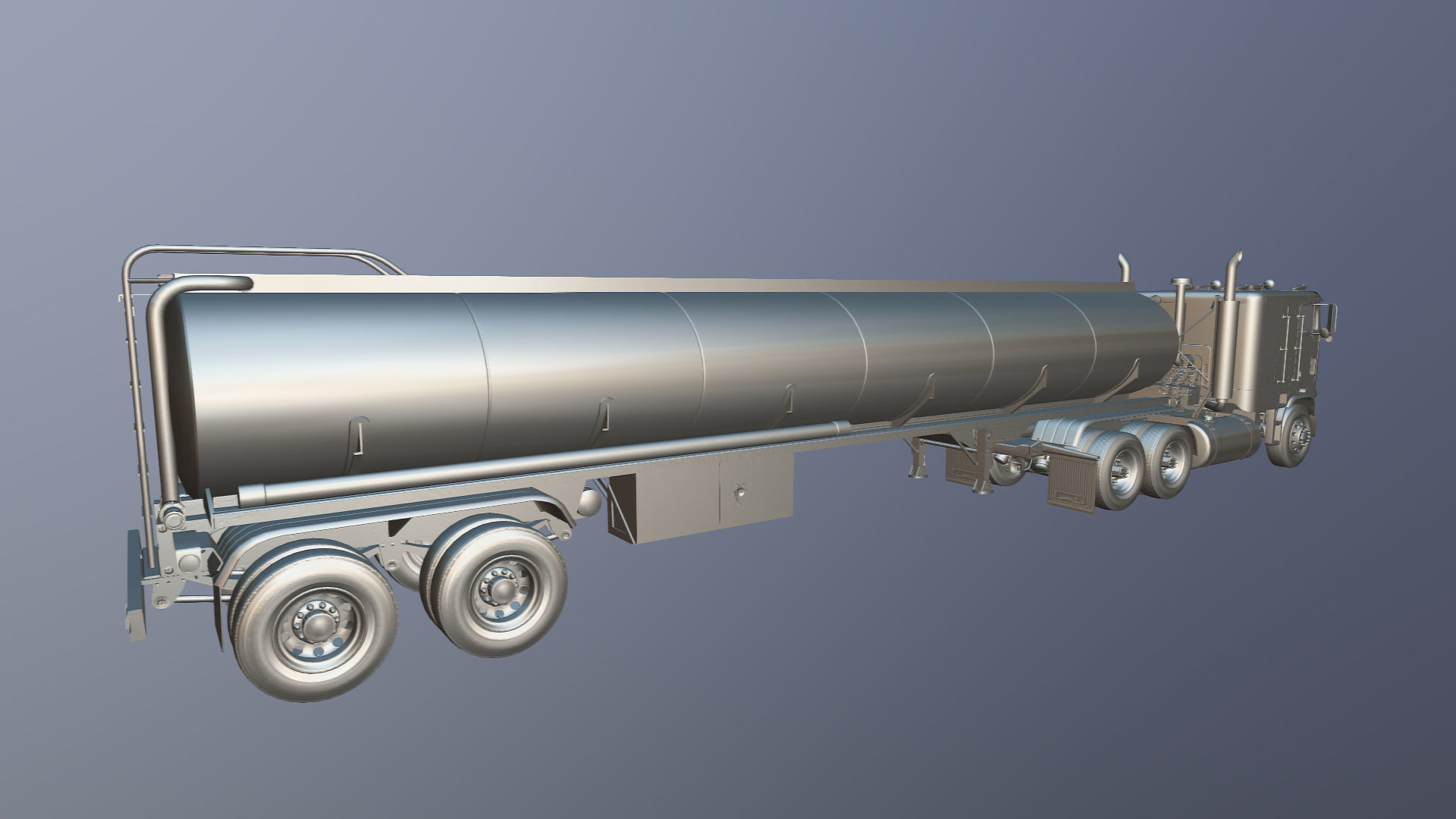 Freightliner cabover fuel trailer Low-poly 3D model_46