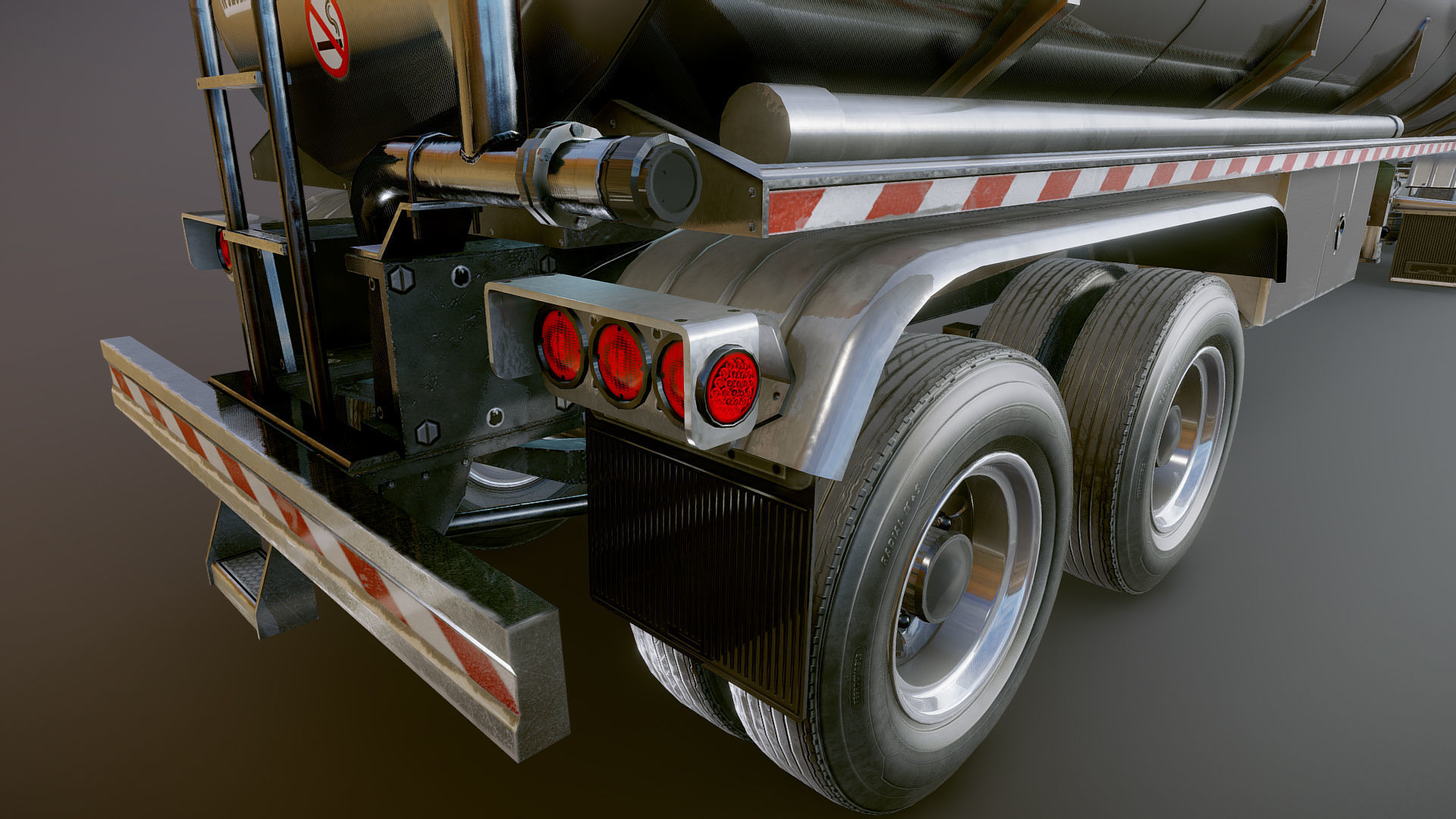 Freightliner cabover fuel trailer Low-poly 3D model_26